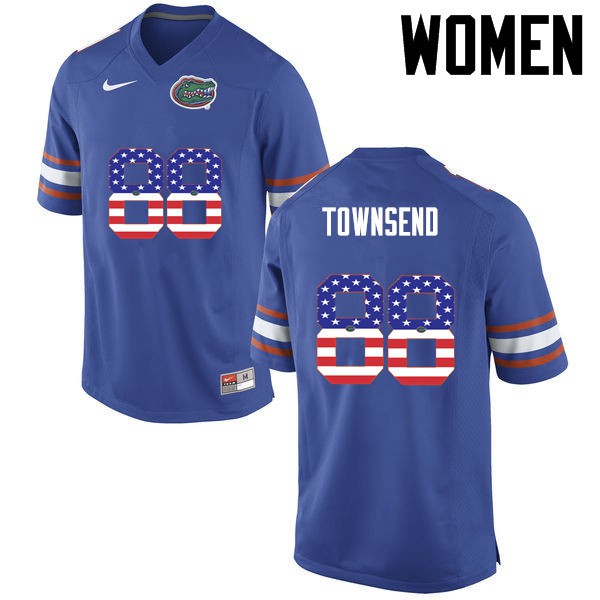 Florida Gators Women #88 Tommy Townsend College Football USA Flag Fashion Blue
